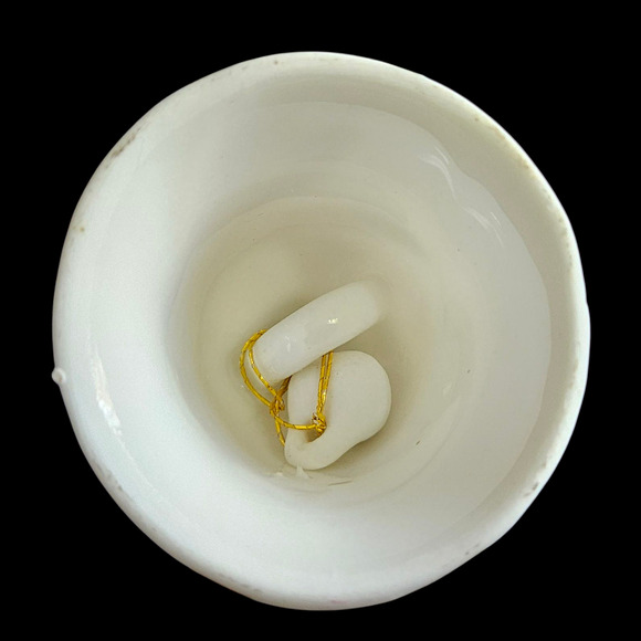 Vintage Bone China Taiwan Bell Poinsettia Flowers Holly Leaves Christmas Decor - Picture 6 of 7